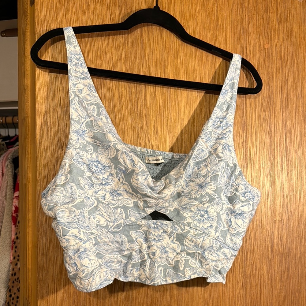 Floral Blue Crop Top